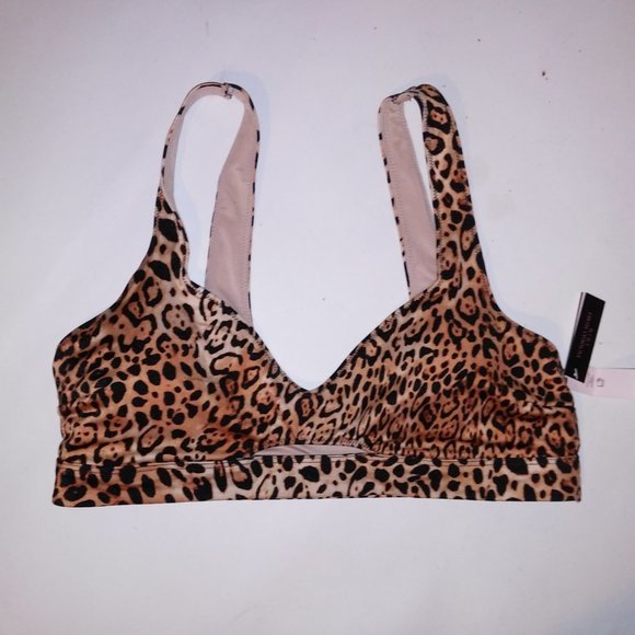 Victoria Secret Swim Bikini Top Large Leopard Animal Print Cutout Bralette Style - Picture 7 of 8